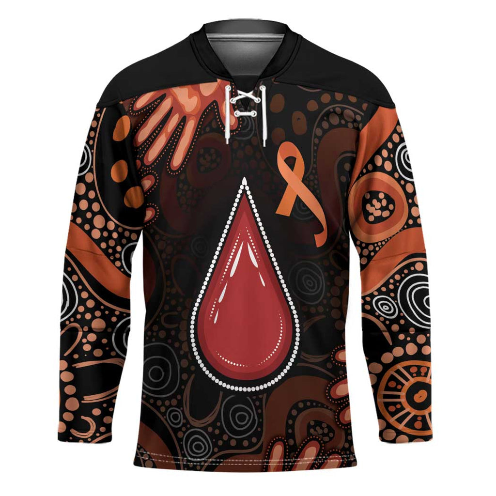Australia Indigenous Leukemia Awareness Hockey Jersey Aboriginal Dot Arts - Aussie Hoodie