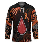 Australia Indigenous Leukemia Awareness Hockey Jersey Aboriginal Dot Arts - Aussie Hoodie