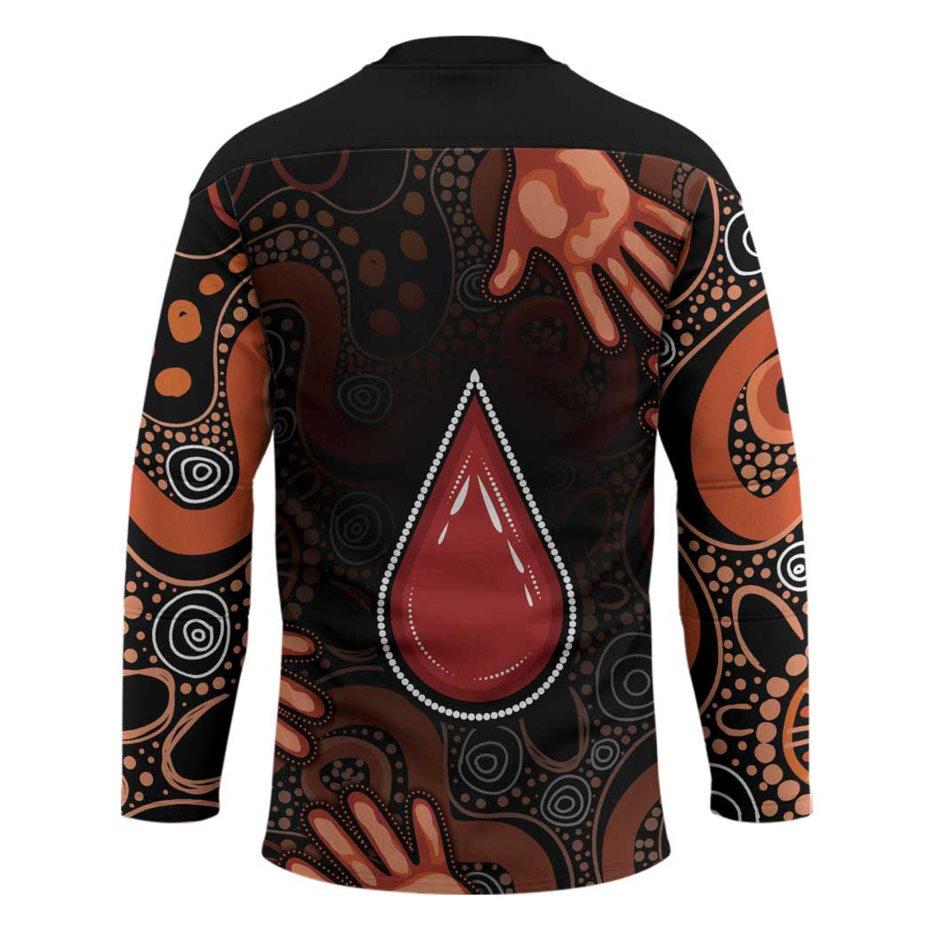Australia Indigenous Leukemia Awareness Hockey Jersey Aboriginal Dot Arts - Aussie Hoodie