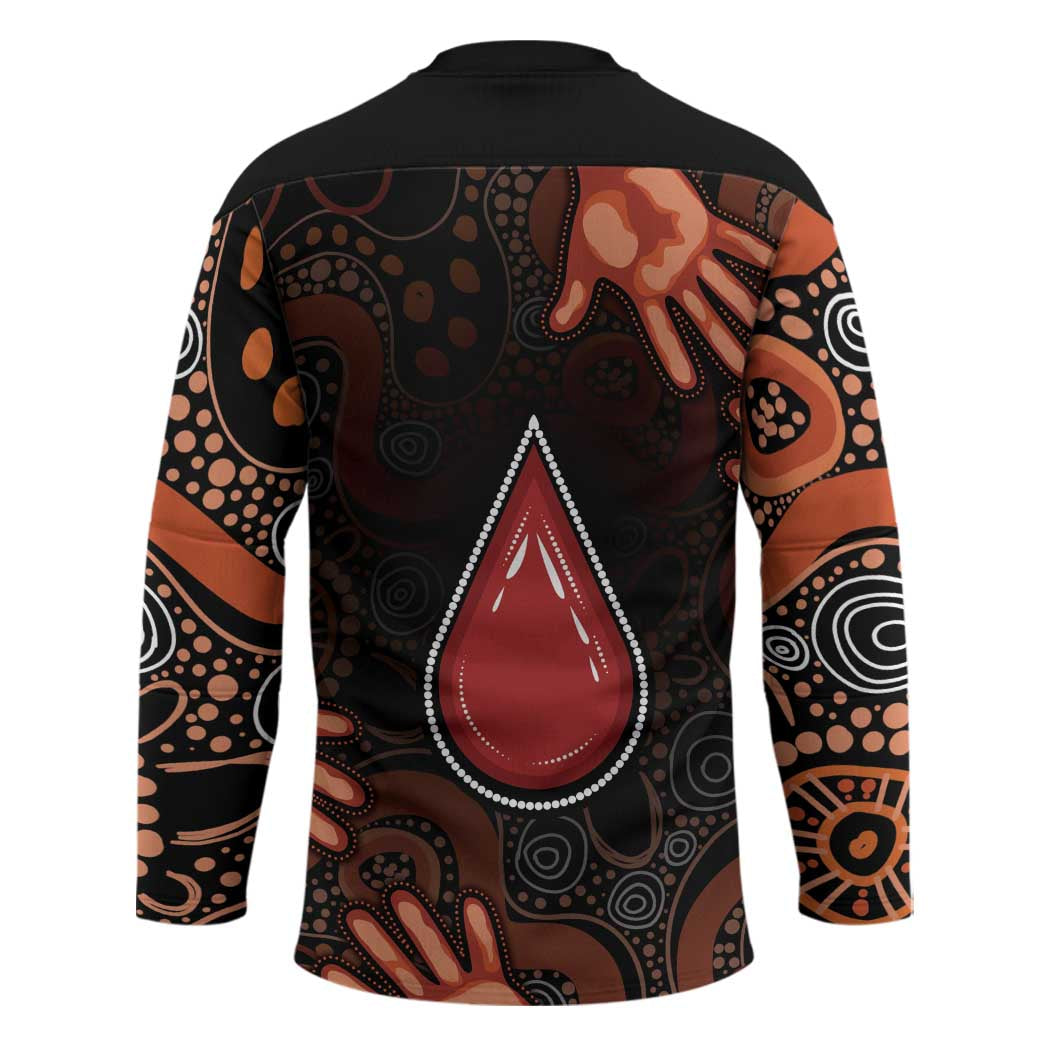 Australia Indigenous Leukemia Awareness Hockey Jersey Aboriginal Dot Arts - Aussie Hoodie