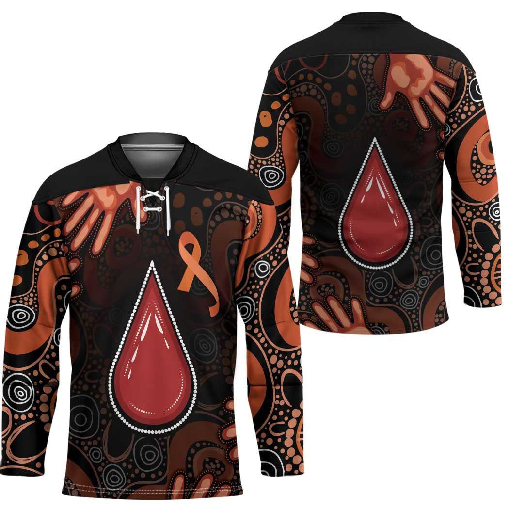 Australia Indigenous Leukemia Awareness Hockey Jersey Aboriginal Dot Arts - Aussie Hoodie