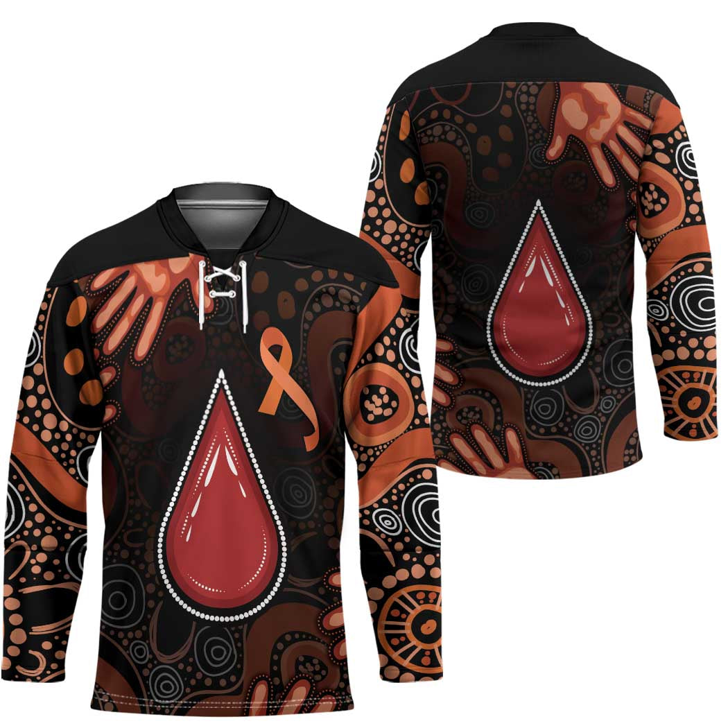 Australia Indigenous Leukemia Awareness Hockey Jersey Aboriginal Dot Arts - Aussie Hoodie