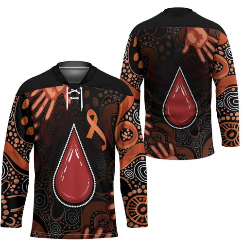 Australia Indigenous Leukemia Awareness Hockey Jersey Aboriginal Dot Arts - Aussie Hoodie