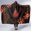 Australia Indigenous Leukemia Awareness Hooded Blanket Aboriginal Dot Arts - Aussie Hoodie