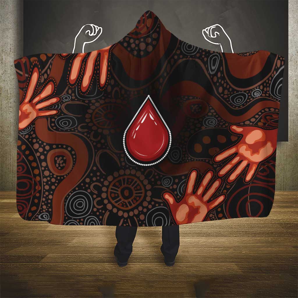 Australia Indigenous Leukemia Awareness Hooded Blanket Aboriginal Dot Arts - Aussie Hoodie