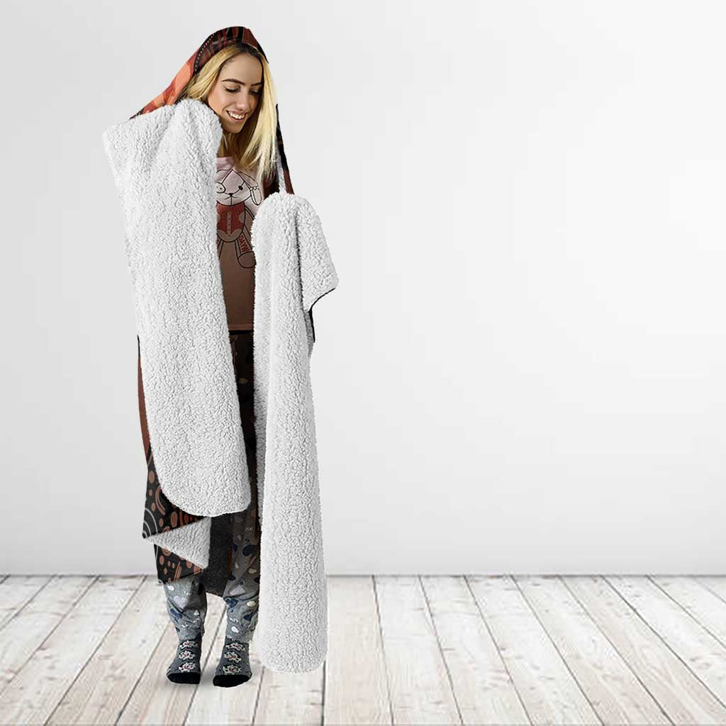 Australia Indigenous Leukemia Awareness Hooded Blanket Aboriginal Dot Arts - Aussie Hoodie