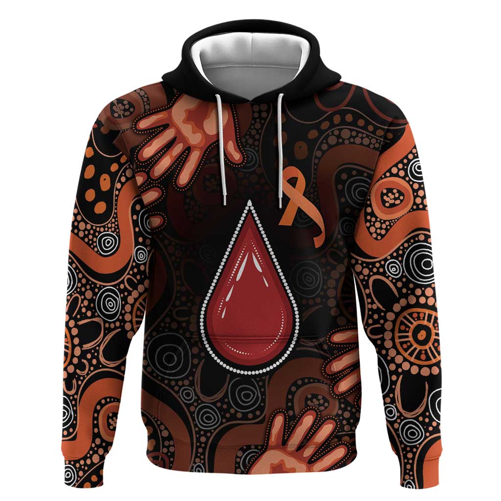 Australia Indigenous Leukemia Awareness Hoodie Aboriginal Dot Arts - Aussie Hoodie