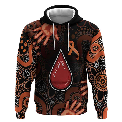 Australia Indigenous Leukemia Awareness Hoodie Aboriginal Dot Arts - Aussie Hoodie