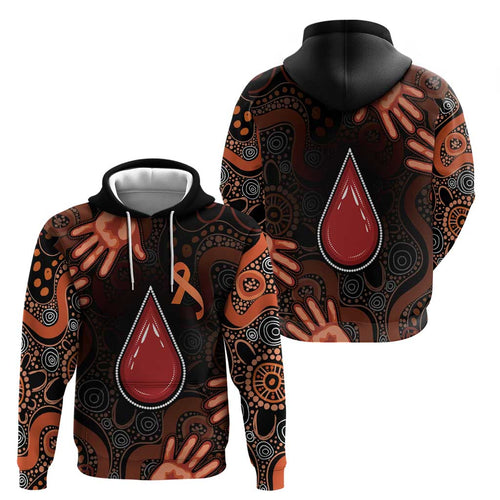 Australia Indigenous Leukemia Awareness Hoodie Aboriginal Dot Arts - Aussie Hoodie