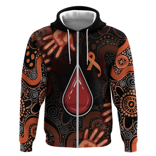 Australia Indigenous Leukemia Awareness Hoodie Aboriginal Dot Arts - Aussie Hoodie
