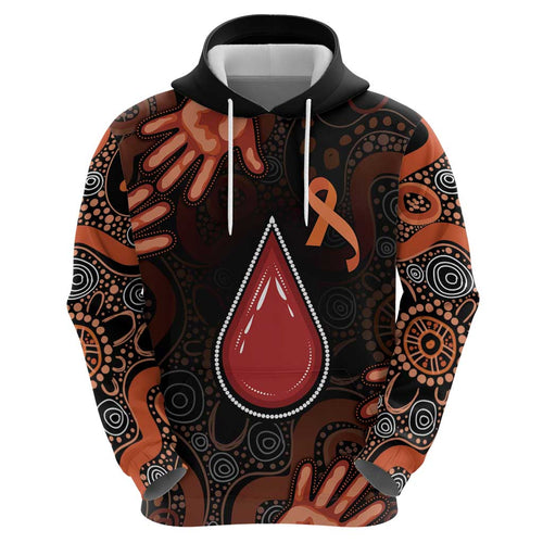 Australia Indigenous Leukemia Awareness Hoodie Aboriginal Dot Arts - Aussie Hoodie