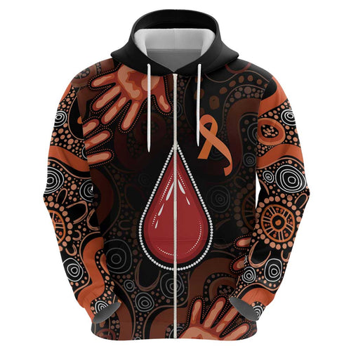Australia Indigenous Leukemia Awareness Hoodie Aboriginal Dot Arts - Aussie Hoodie
