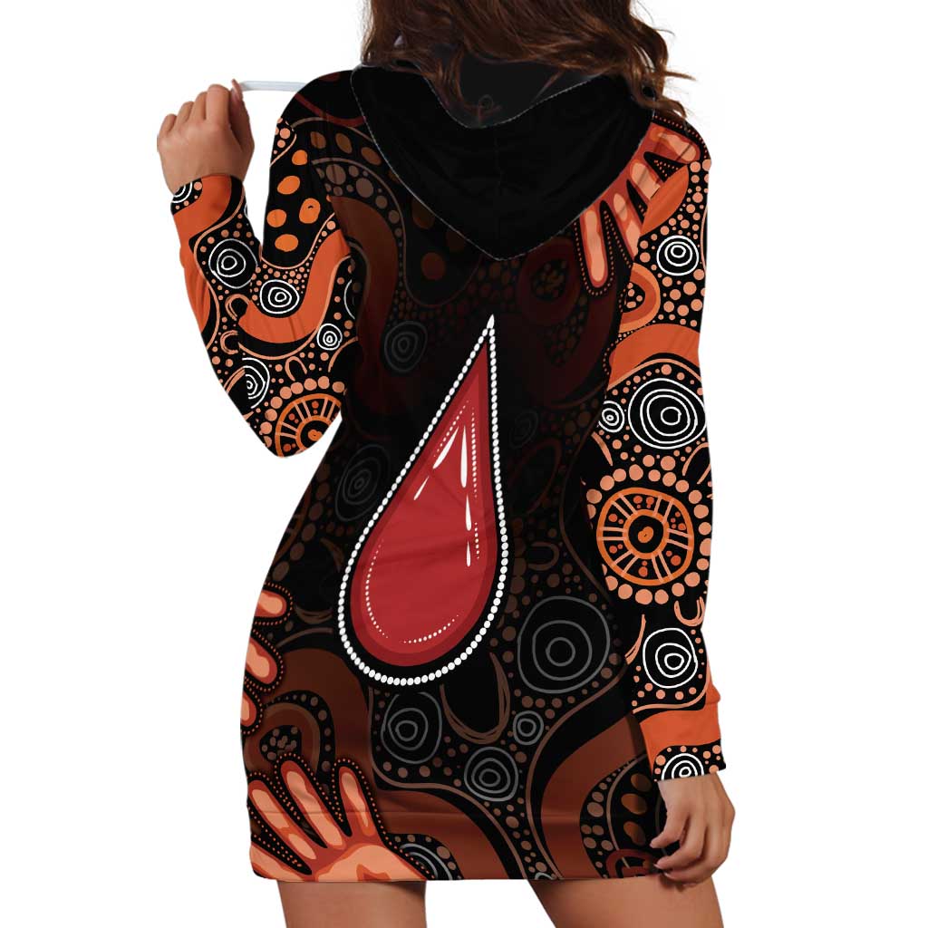 Australia Indigenous Leukemia Awareness Hoodie Dress Aboriginal Dot Arts - Aussie Hoodie