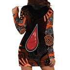 Australia Indigenous Leukemia Awareness Hoodie Dress Aboriginal Dot Arts - Aussie Hoodie