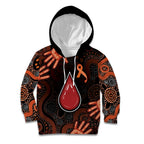 Australia Indigenous Leukemia Awareness Kid Hoodie Aboriginal Dot Arts - Aussie Hoodie