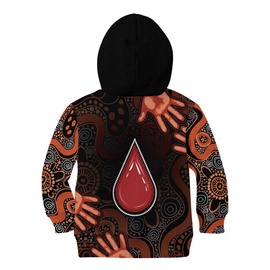 Australia Indigenous Leukemia Awareness Kid Hoodie Aboriginal Dot Arts - Aussie Hoodie
