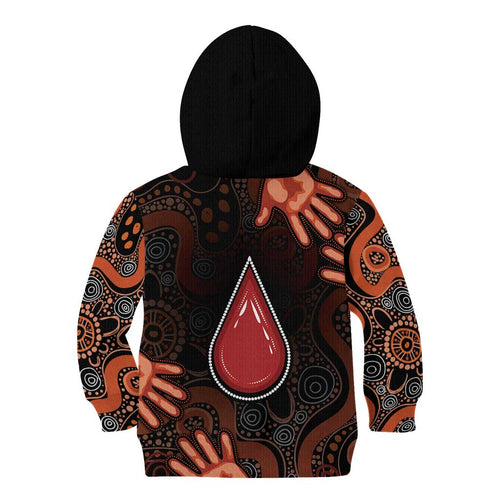 Australia Indigenous Leukemia Awareness Kid Hoodie Aboriginal Dot Arts - Aussie Hoodie