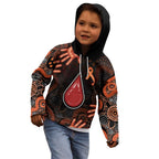 Australia Indigenous Leukemia Awareness Kid Hoodie Aboriginal Dot Arts - Aussie Hoodie