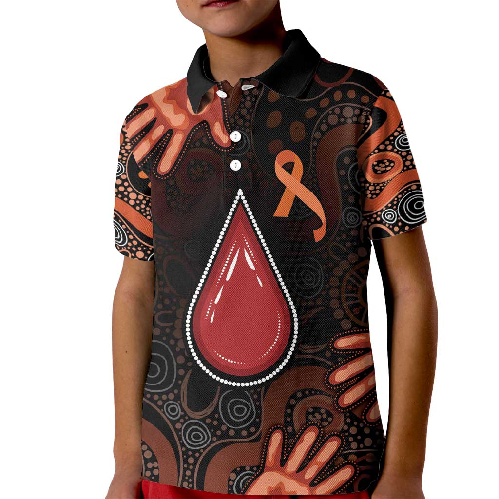 Australia Indigenous Leukemia Awareness Kid Polo Shirt Aboriginal Dot Arts - Aussie Hoodie