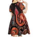 Australia Indigenous Leukemia Awareness Kid Short Sleeve Dress Aboriginal Dot Arts - Aussie Hoodie