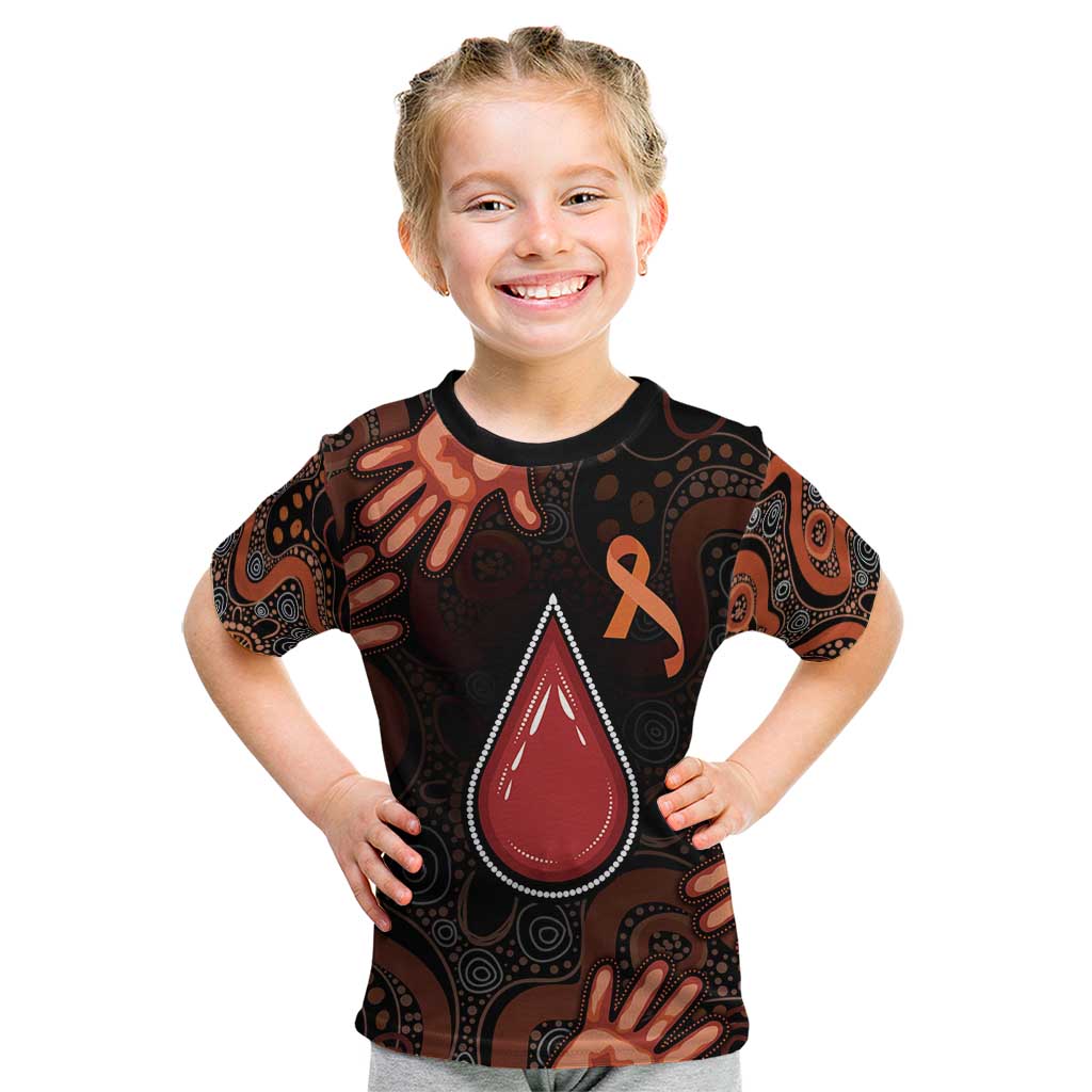 Australia Indigenous Leukemia Awareness Kid T Shirt Aboriginal Dot Arts - Aussie Hoodie