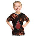 Australia Indigenous Leukemia Awareness Kid T Shirt Aboriginal Dot Arts - Aussie Hoodie