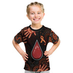 Australia Indigenous Leukemia Awareness Kid T Shirt Aboriginal Dot Arts - Aussie Hoodie