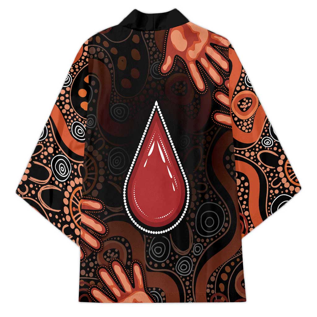 Australia Indigenous Leukemia Awareness Kimono Aboriginal Dot Arts - Aussie Hoodie