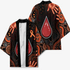 Australia Indigenous Leukemia Awareness Kimono Aboriginal Dot Arts - Aussie Hoodie
