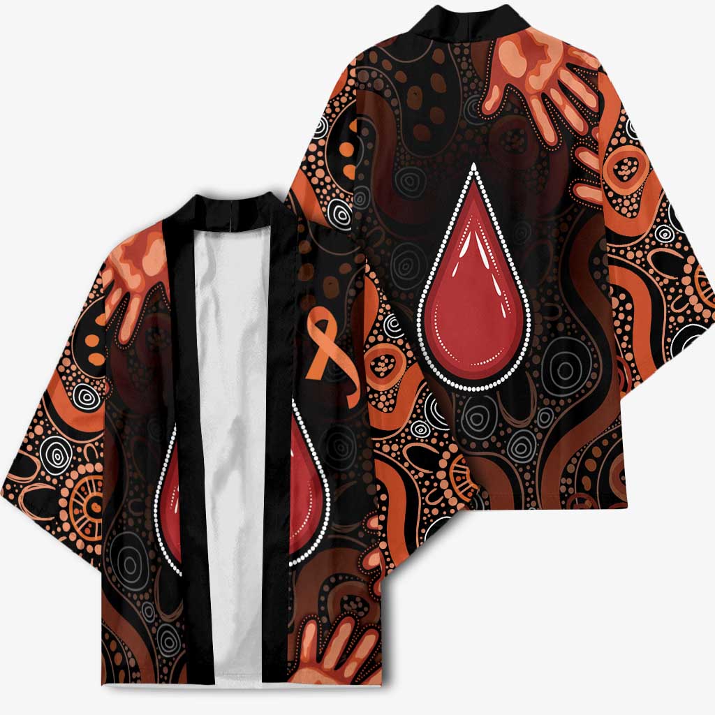 Australia Indigenous Leukemia Awareness Kimono Aboriginal Dot Arts - Aussie Hoodie