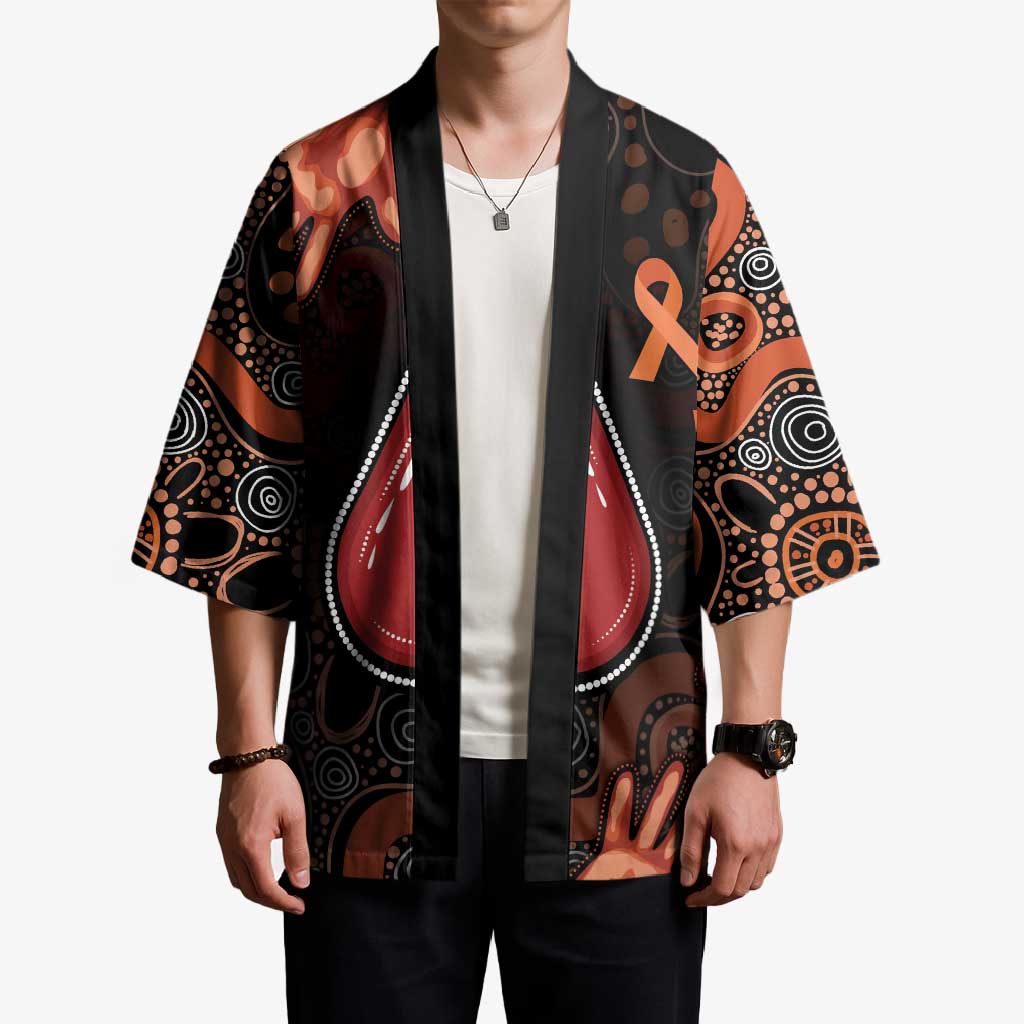 Australia Indigenous Leukemia Awareness Kimono Aboriginal Dot Arts - Aussie Hoodie