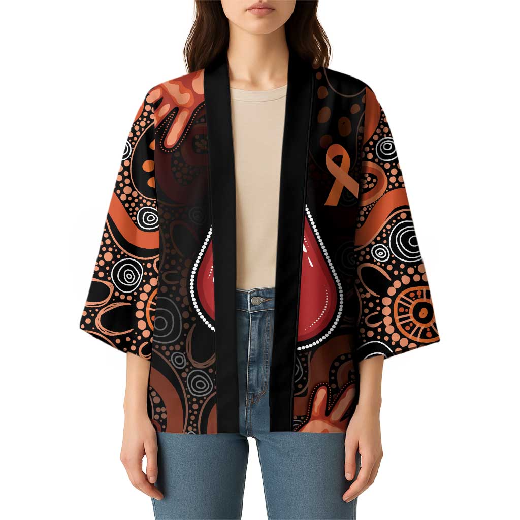 Australia Indigenous Leukemia Awareness Kimono Aboriginal Dot Arts - Aussie Hoodie