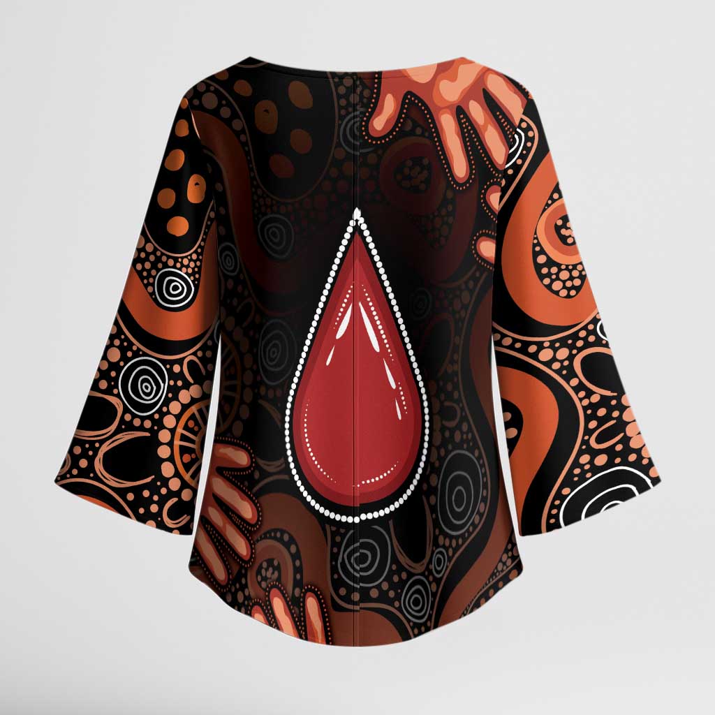Australia Indigenous Leukemia Awareness Kimono Sleeve Blouse Aboriginal Dot Arts - Aussie Hoodie