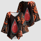 Australia Indigenous Leukemia Awareness Kimono Sleeve Blouse Aboriginal Dot Arts - Aussie Hoodie