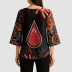 Australia Indigenous Leukemia Awareness Kimono Sleeve Blouse Aboriginal Dot Arts - Aussie Hoodie