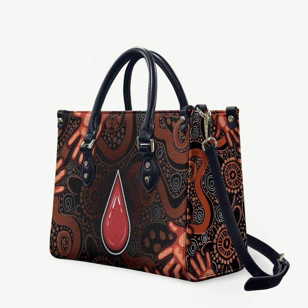 Australia Indigenous Leukemia Awareness Leather Bag Aboriginal Dot Arts - Aussie Hoodie