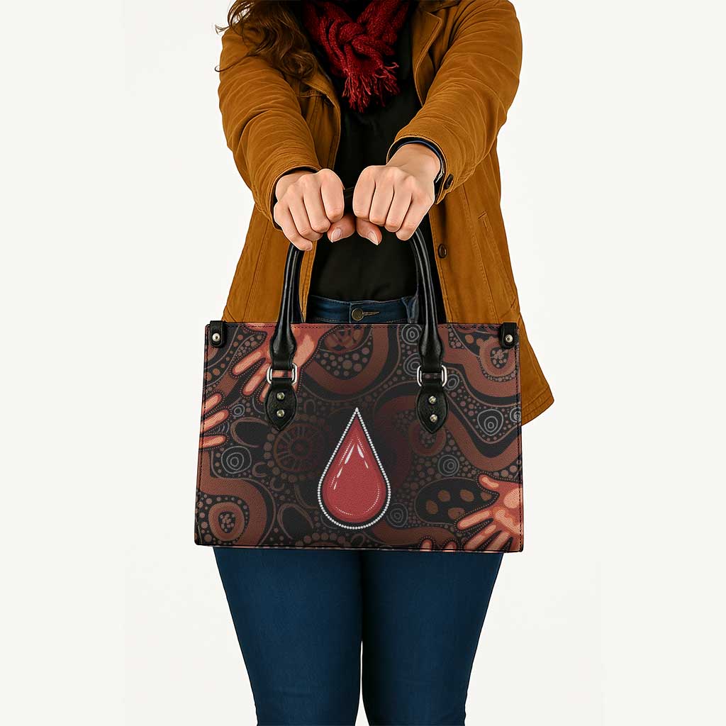 Australia Indigenous Leukemia Awareness Leather Bag Aboriginal Dot Arts - Aussie Hoodie