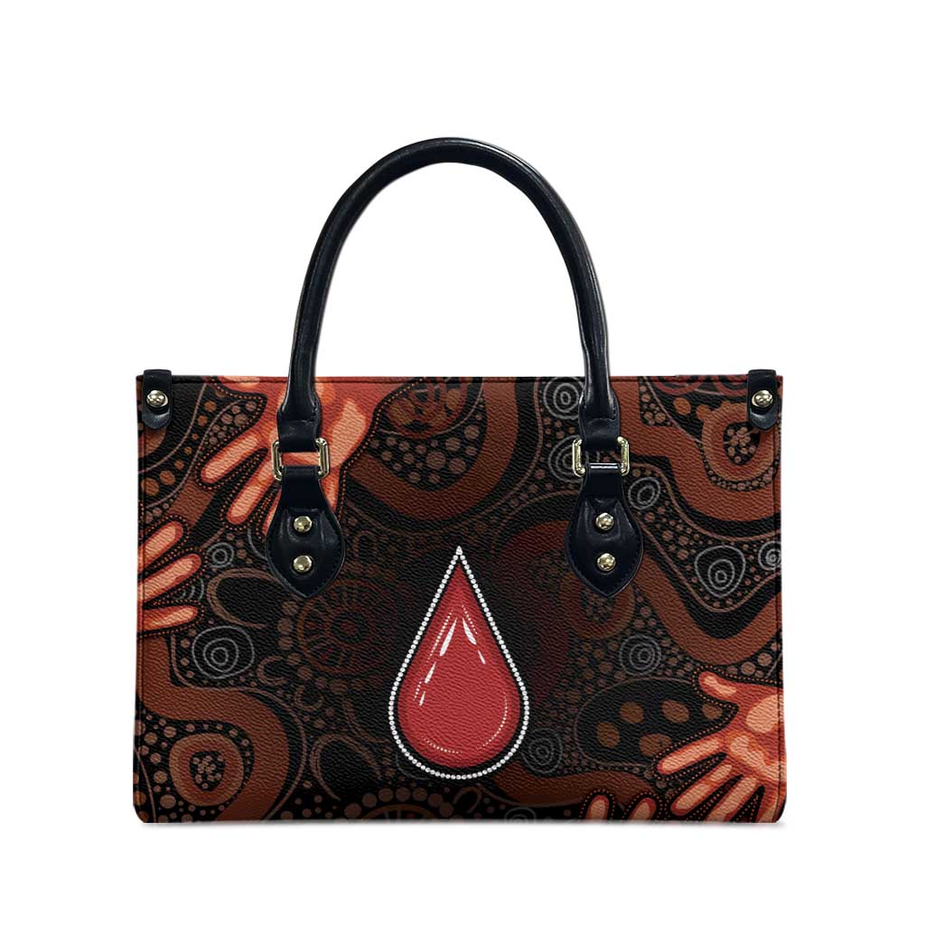 Australia Indigenous Leukemia Awareness Leather Bag Aboriginal Dot Arts - Aussie Hoodie