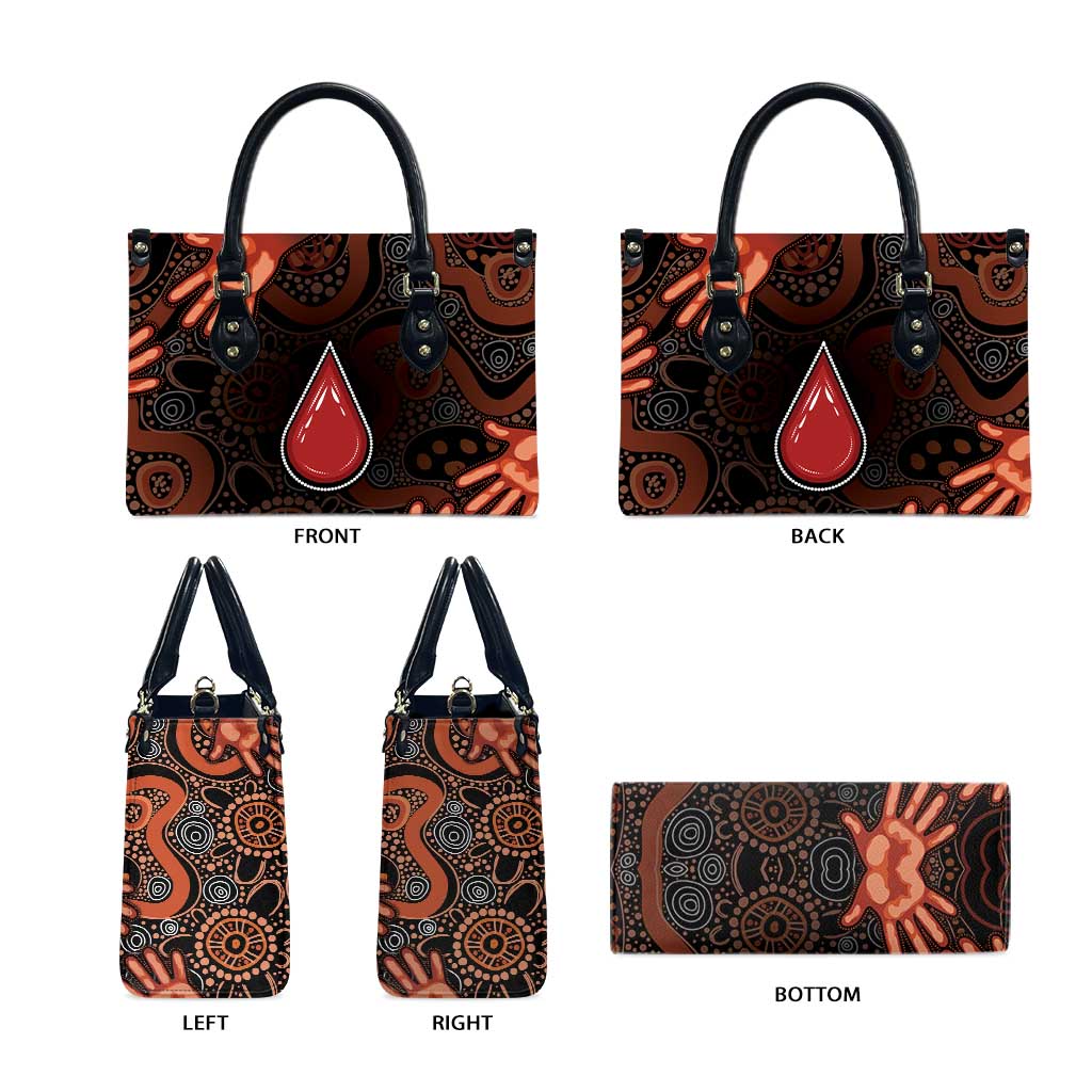 Australia Indigenous Leukemia Awareness Leather Bag Aboriginal Dot Arts - Aussie Hoodie