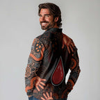 Australia Indigenous Leukemia Awareness Long Sleeve Polo Shirt Aboriginal Dot Arts - Aussie Hoodie