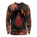Australia Indigenous Leukemia Awareness Long Sleeve Shirt Aboriginal Dot Arts - Aussie Hoodie
