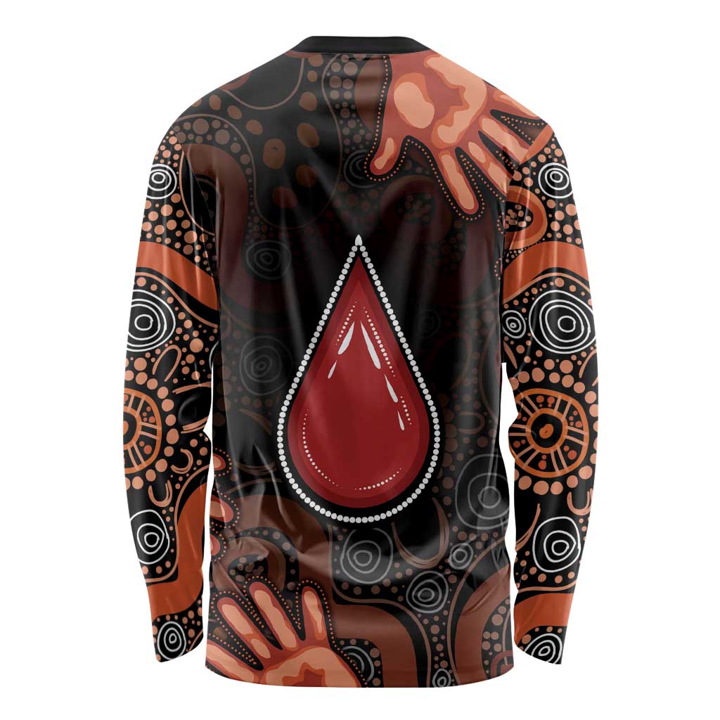 Australia Indigenous Leukemia Awareness Long Sleeve Shirt Aboriginal Dot Arts - Aussie Hoodie