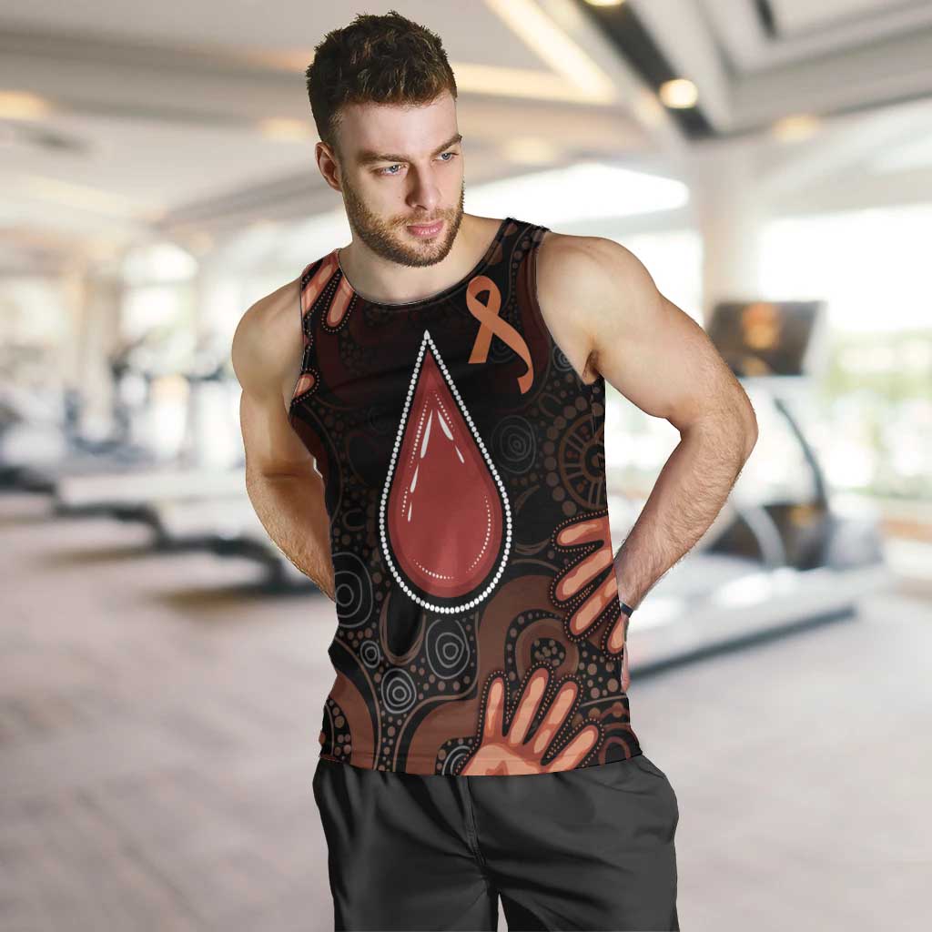 Australia Indigenous Leukemia Awareness Men Tank Top Aboriginal Dot Arts - Aussie Hoodie