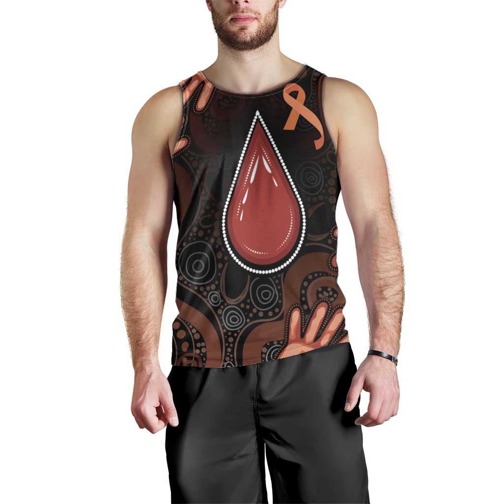 Australia Indigenous Leukemia Awareness Men Tank Top Aboriginal Dot Arts - Aussie Hoodie