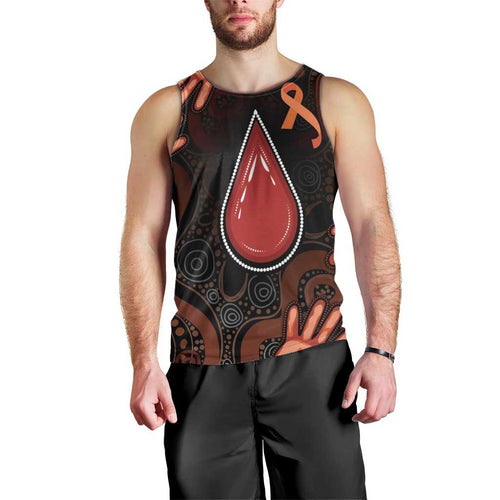Australia Indigenous Leukemia Awareness Men Tank Top Aboriginal Dot Arts - Aussie Hoodie