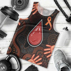 Australia Indigenous Leukemia Awareness Men Tank Top Aboriginal Dot Arts - Aussie Hoodie