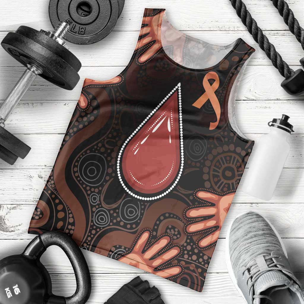 Australia Indigenous Leukemia Awareness Men Tank Top Aboriginal Dot Arts - Aussie Hoodie