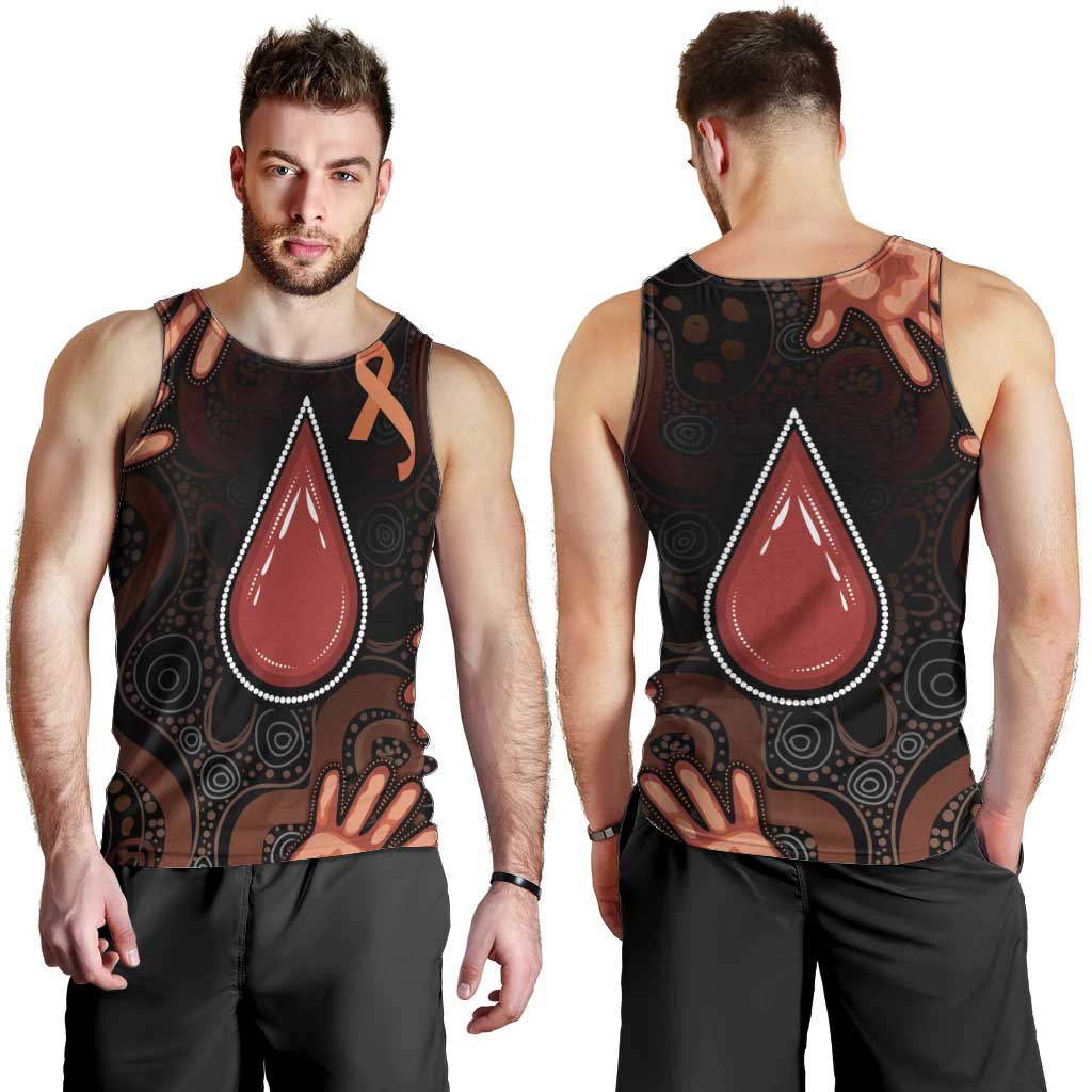 Australia Indigenous Leukemia Awareness Men Tank Top Aboriginal Dot Arts - Aussie Hoodie
