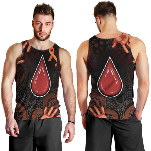 Australia Indigenous Leukemia Awareness Men Tank Top Aboriginal Dot Arts - Aussie Hoodie