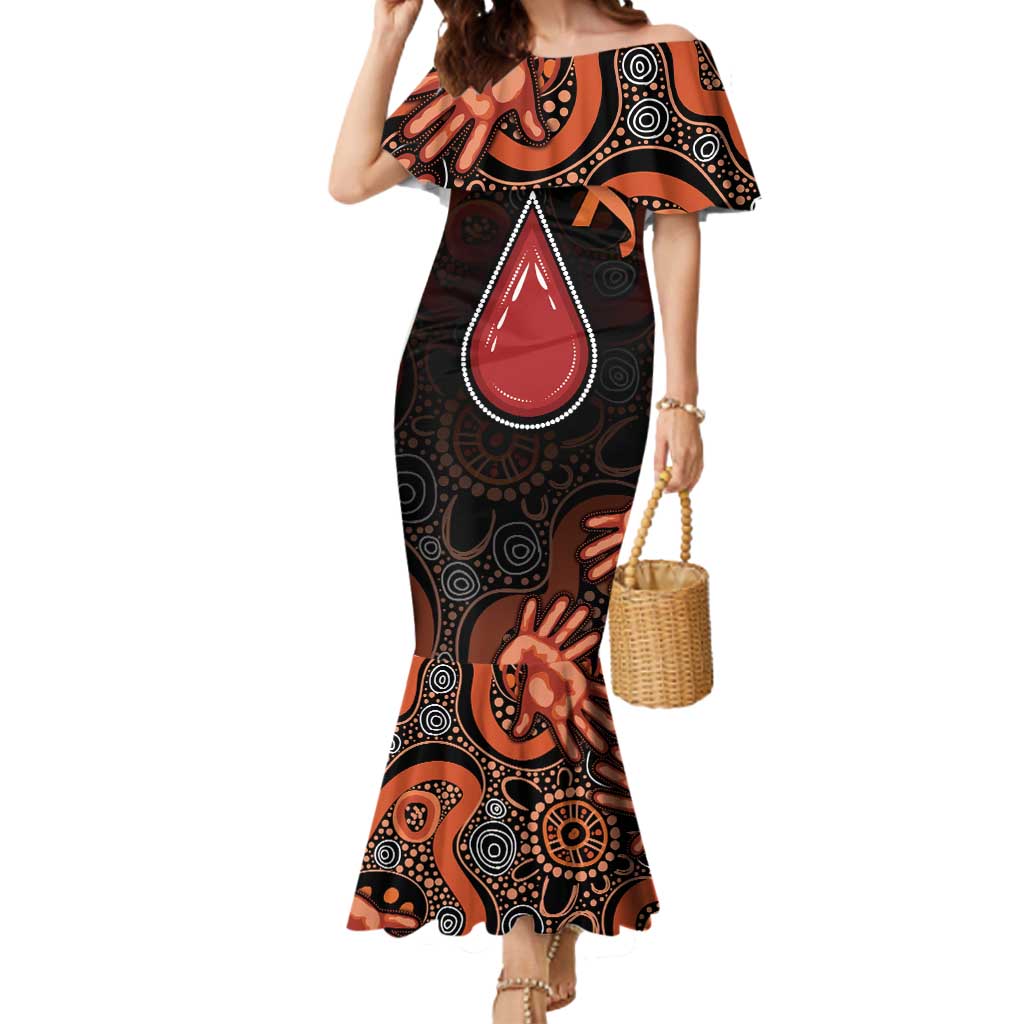 Australia Indigenous Leukemia Awareness Mermaid Dress Aboriginal Dot Arts - Aussie Hoodie